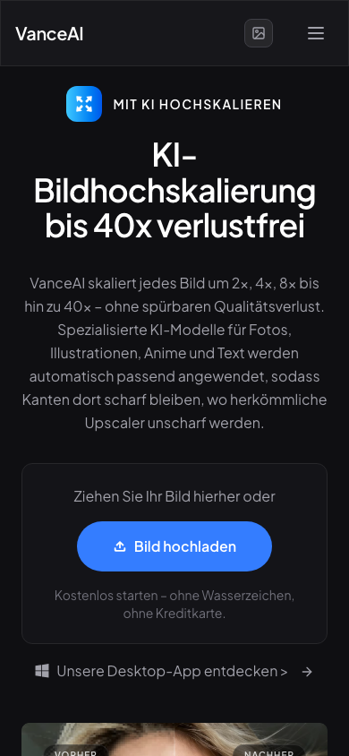 VanceAI Image Upscaler Mobile-View Screenshot — iPhone-Viewport 2026-06-17
