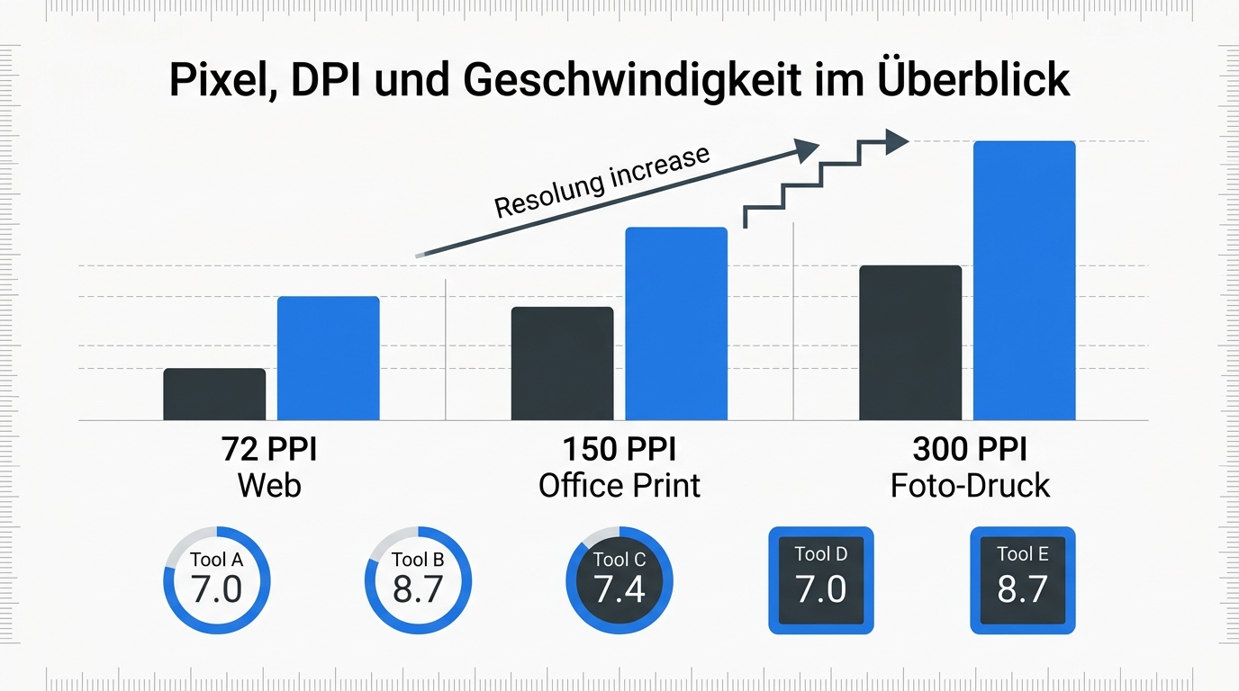 Score-Vergleich der 5 Auflösungs-Tools Radar-Chart (Visualisierung der aggregierten Bewertungen Juni 2026)