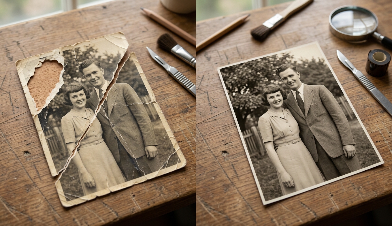 Zerrissene Fotos wiederherstellen 2026: KI-Stitching und Restaurierung Schritt für Schritt