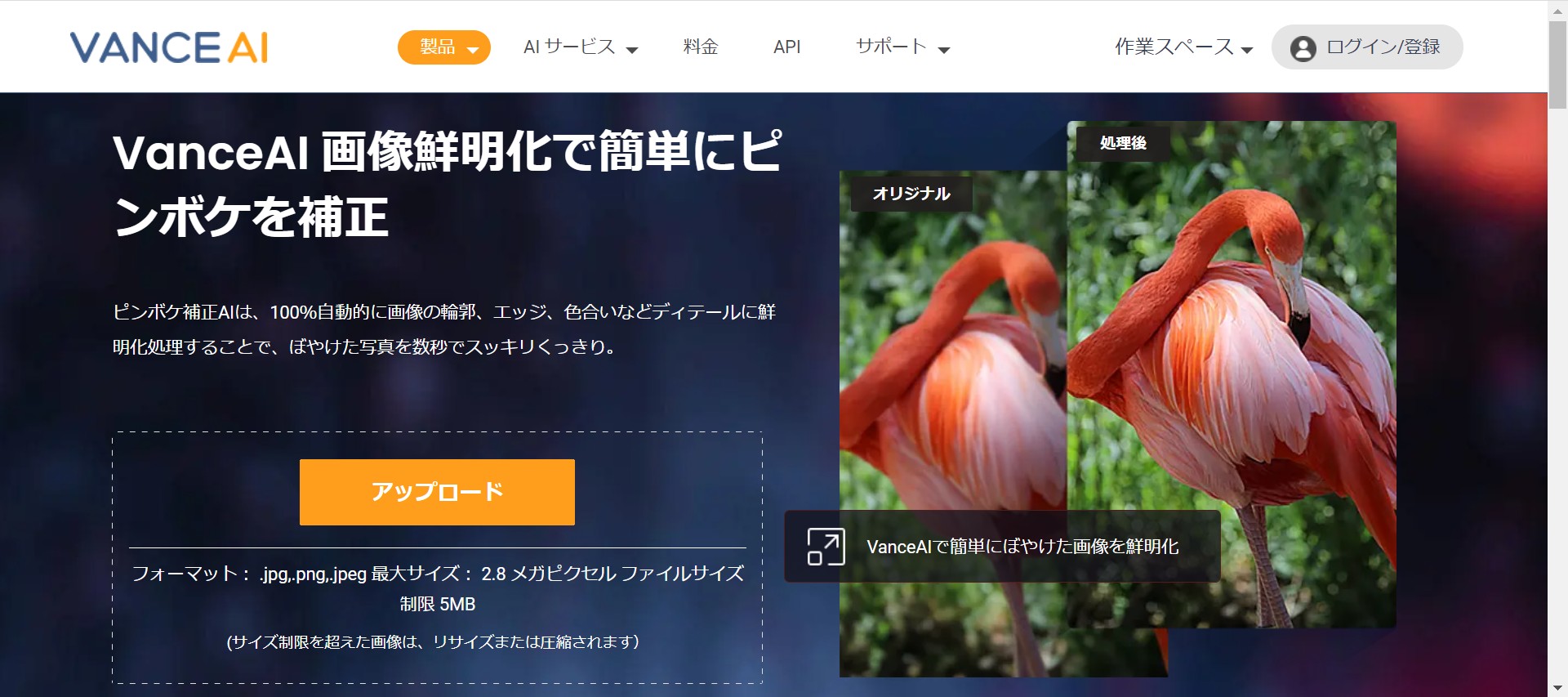 ぶれた写真修正 VanceAI画像鮮明化