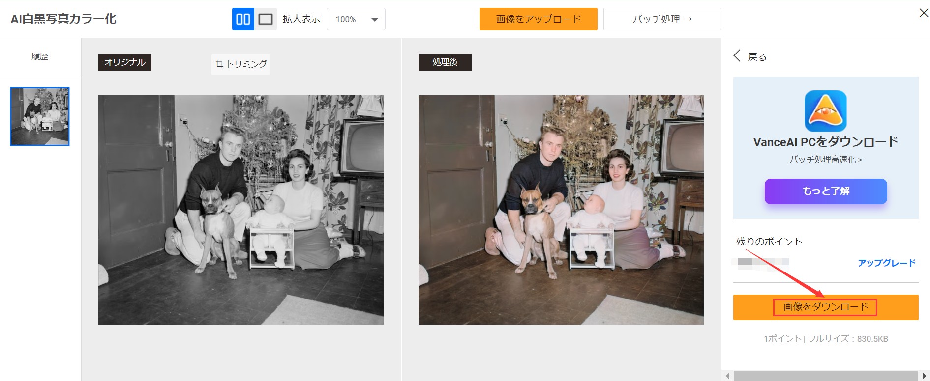 Step3:着色済みの画像を出力