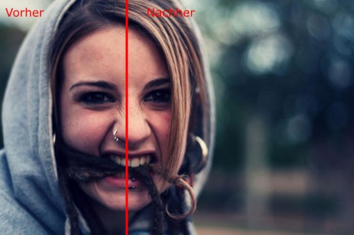 Foto vor und nach dem Gimp Bild schärfen