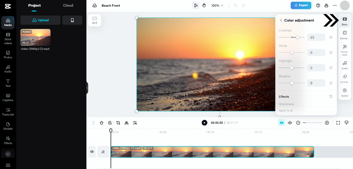 CapCut Unblur Video Features