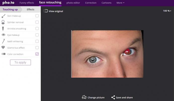 Pho.to Retouch Rote Augen Correction