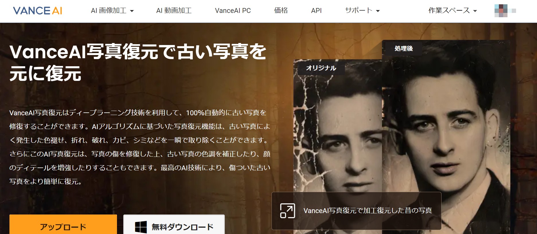 VanceAI写真復元