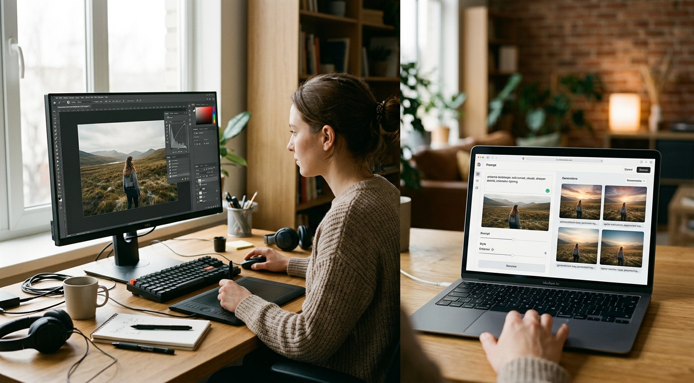 Photoshop vs VanceAI: Bildbearbeitung 2026 — Welcher für wen?