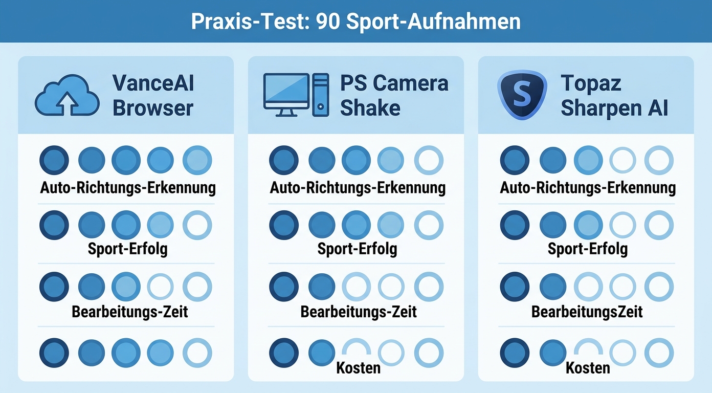Drei Methoden VanceAI vs Photoshop vs Topaz 60-Cell-Test