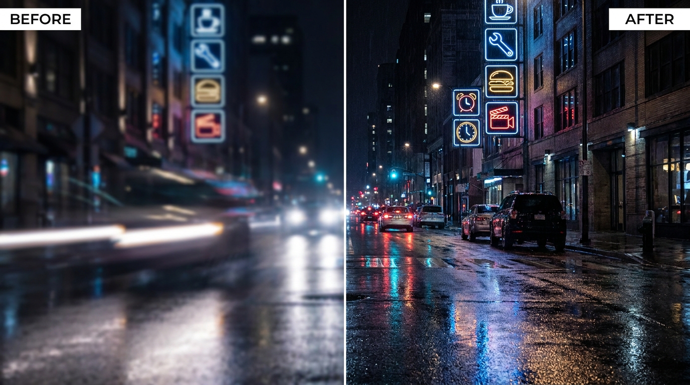 Blurry photo made clear with VanceAI Image Sharpener — before and after