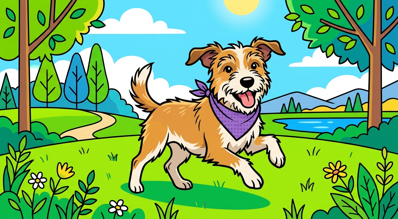 Hundefoto im Comic-Stil (Konzept)