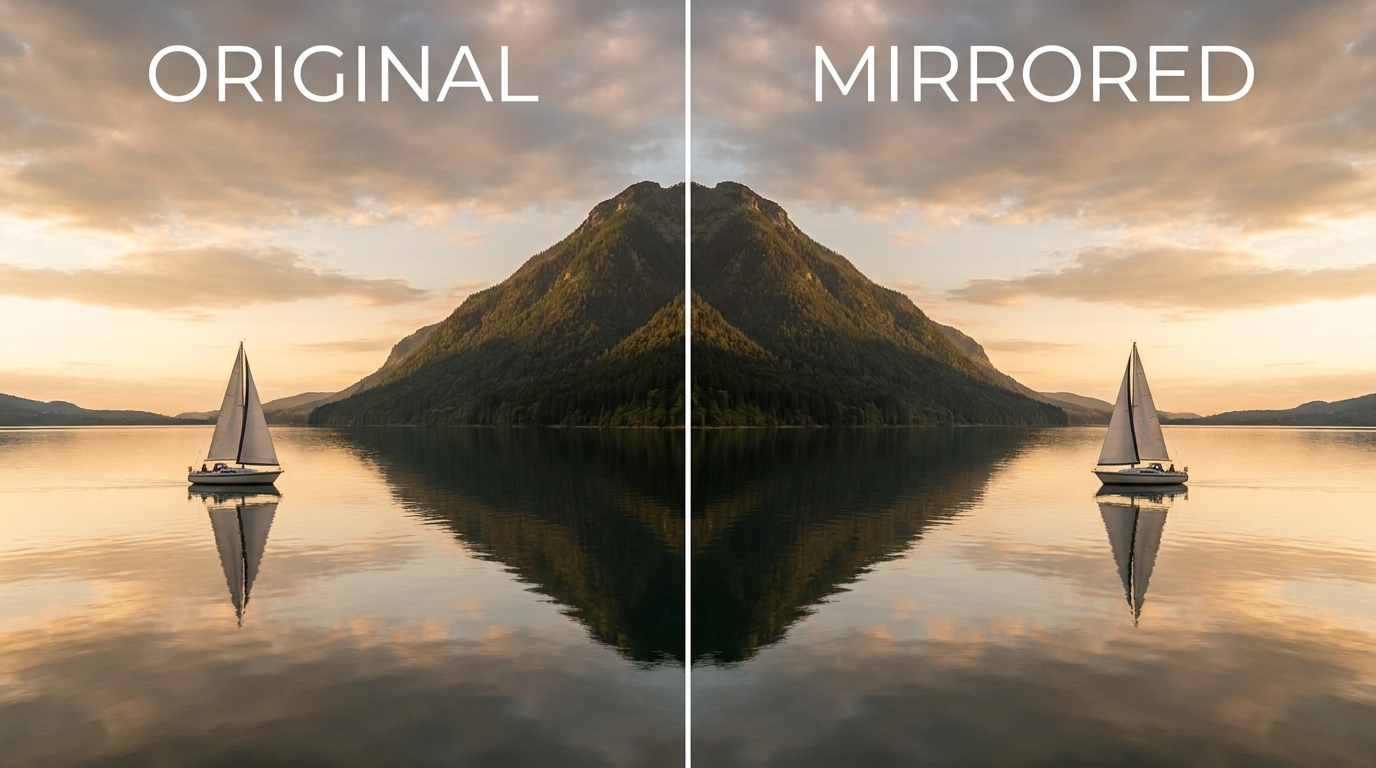 Original vs horizontally mirrored image example