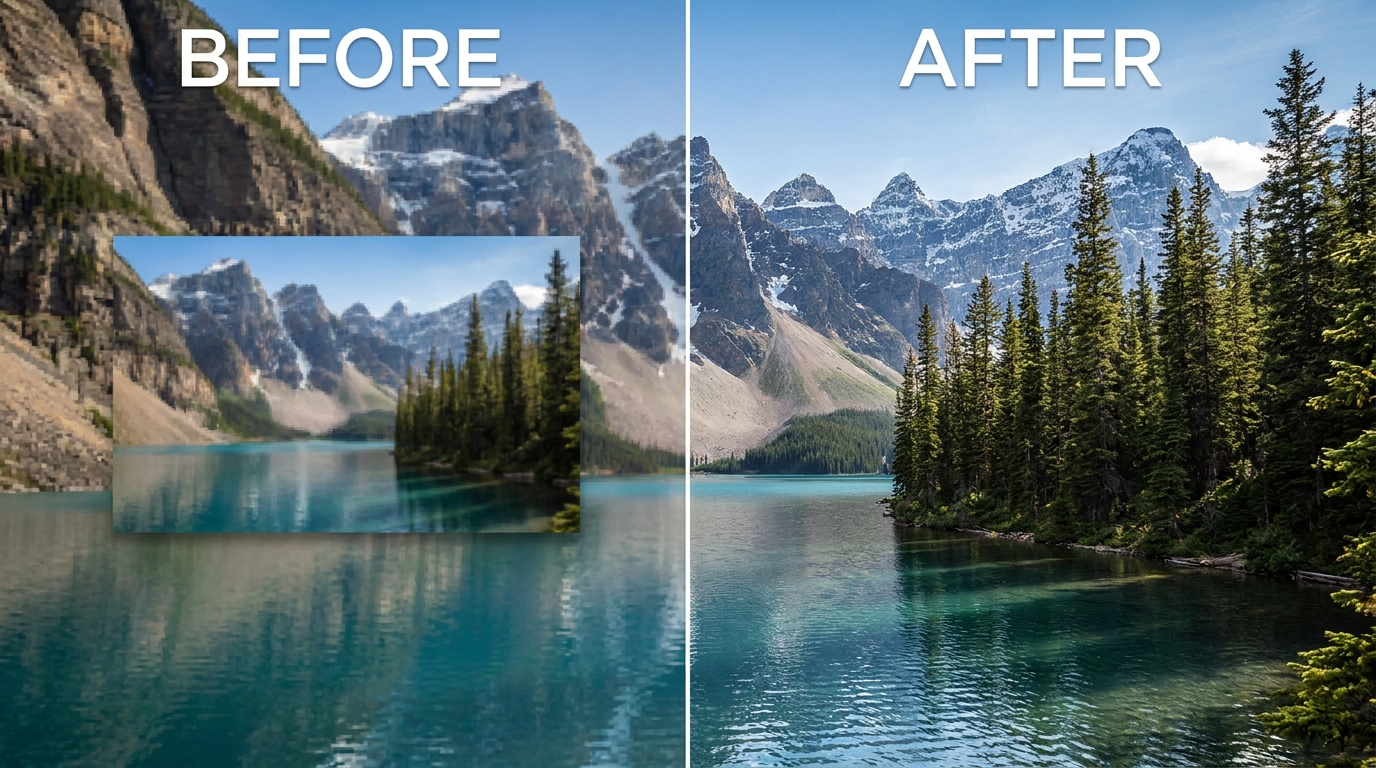 Upscale a low-res photo to 4K with VanceAI - before and after