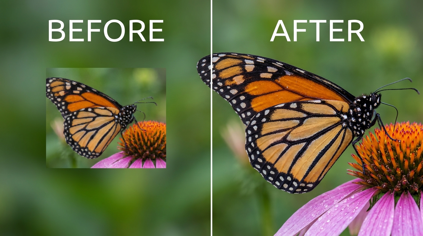Upscale a low-res photo to 4K with VanceAI - before and after