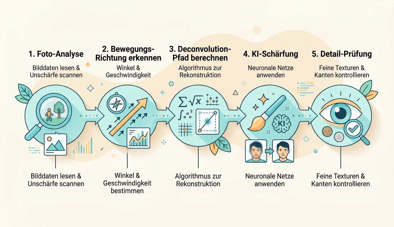 Bewegungs-Korrektur 60-Cell-Test Workflow Konzept-Illustration