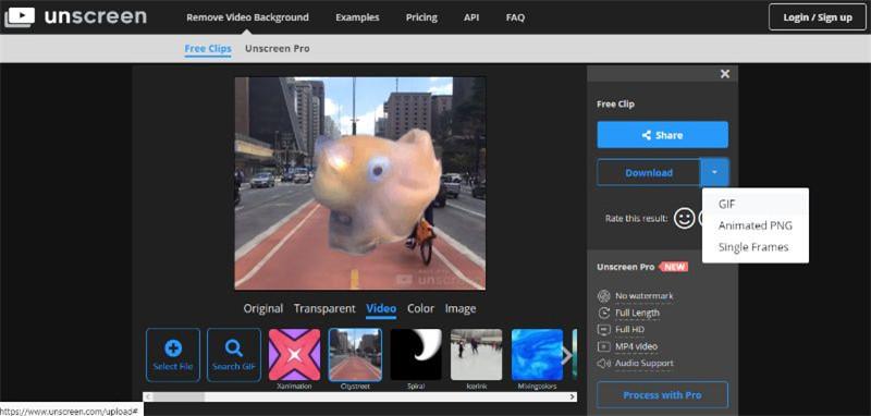 Unscreen remove background from gif online