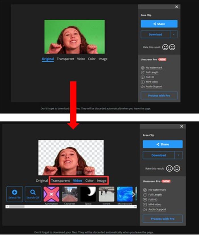 How to Remove Green Screen with Unscreen Step2