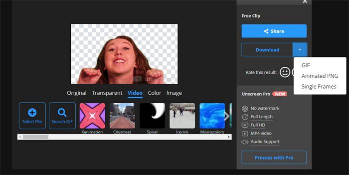 How to Remove Green Screen with Unscreen Step3
