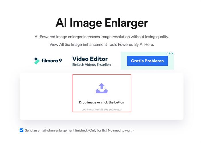 AI Image Enlarger Upload