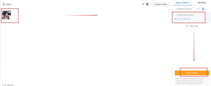 VanceAI Sketch Converter Start