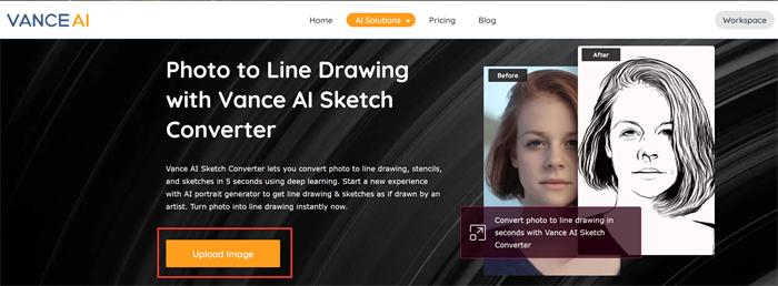 VanceAI Sketch Converter Upload
