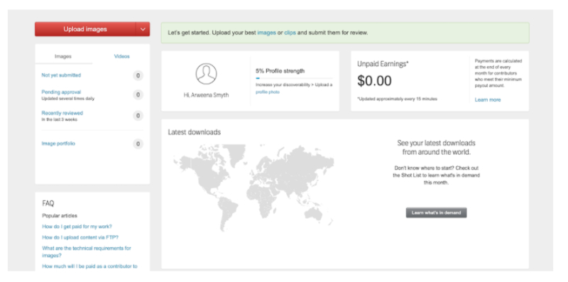 sell photos on Shutterstock