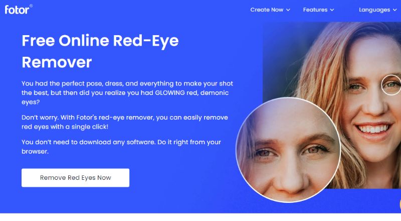 Fotor red eye remover online