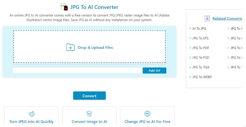 The online converter JPEG to AI