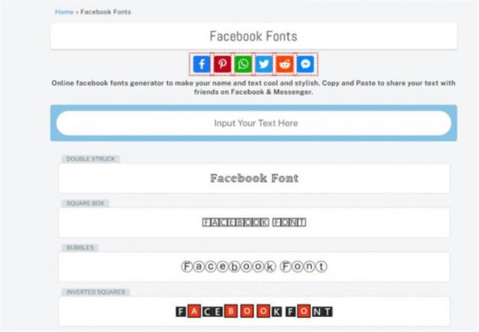 Made In Text facebook font changer