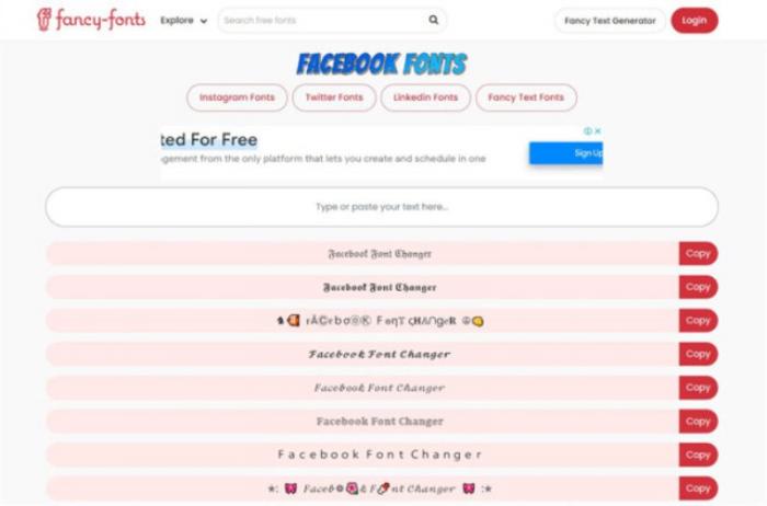 Fancy-Fonts facebook font changer