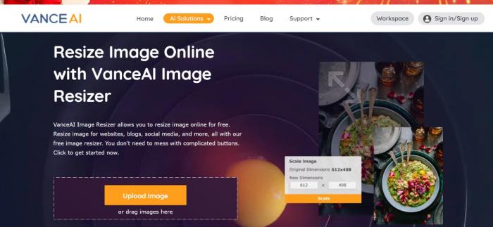 VanceAI Image Resizer Upload