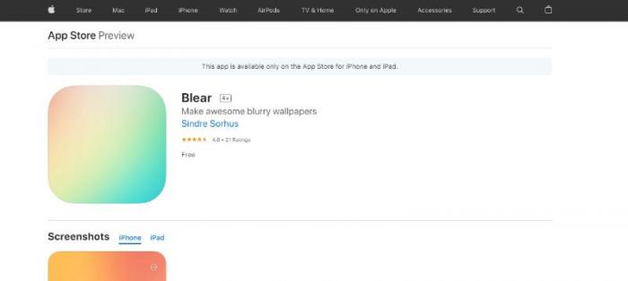 Blear Wallpaper App