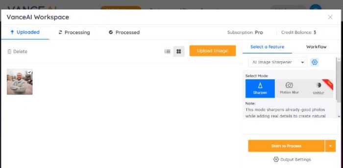 VanceAI Image Sharpener