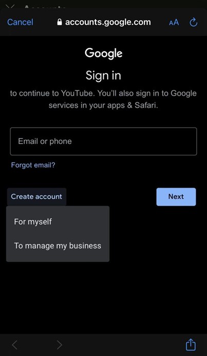 google sign in