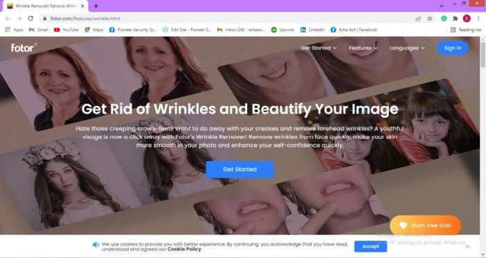 Fotor wrinkle remover app