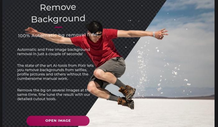 how to use pixlr background remover step1