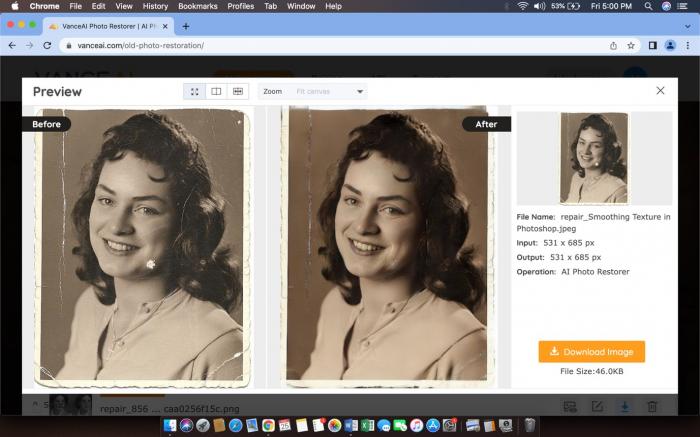 Another before/after example