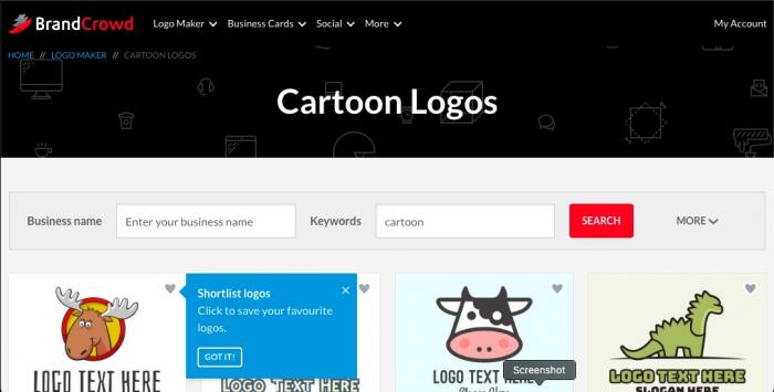 Brandcrowd cartoon logo maker