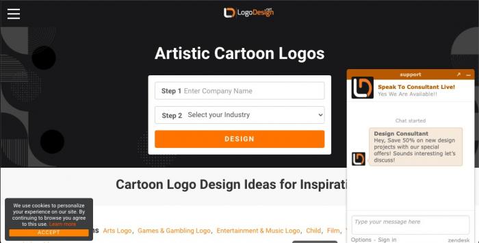 LogoDesign.net free cartoon logo maker