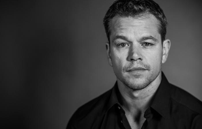 Wallpaper background, portrait, blur, photographer, actor, black and white, Matt Damon, Matt Damon, Jay Sansone images for desktop, section мужчины - download