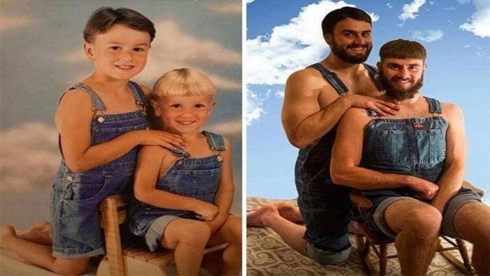 recreated childhood photos