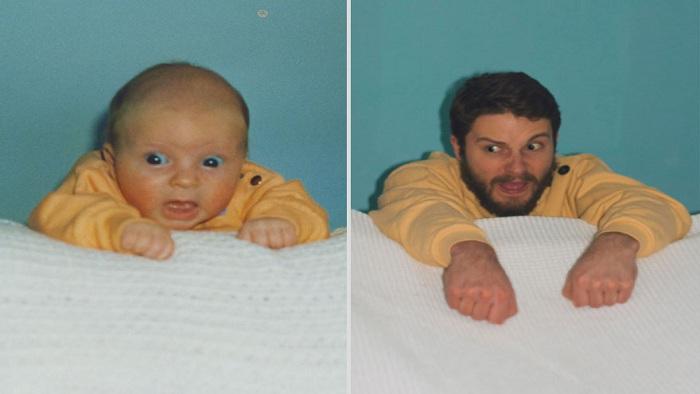 childhood photos recreated