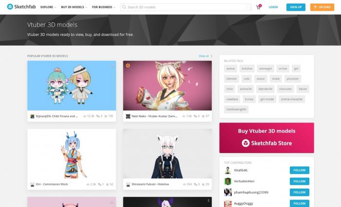 vtuber maker tool Sketchfab.