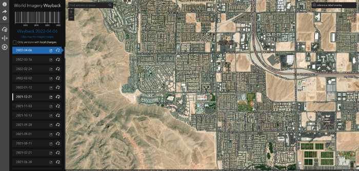Esri’s Wayback Living Atlas.