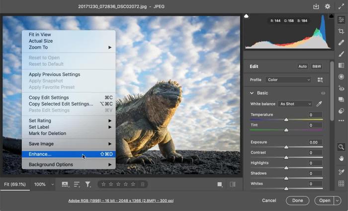 Adobe's Super Resolution tool.