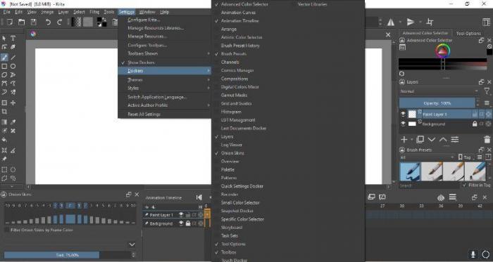 screenshot of krita