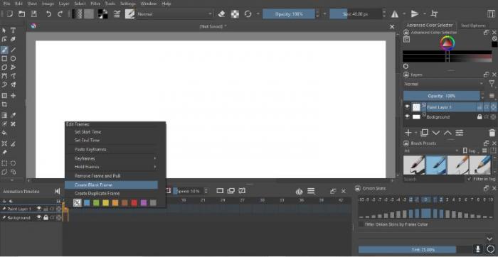 create blank frame