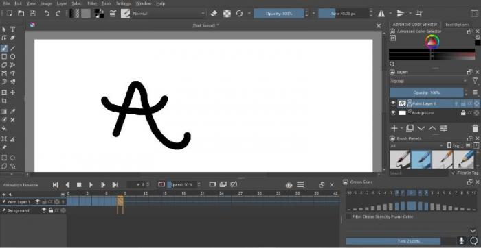 A in animated style