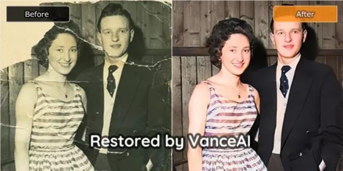 the Before-and-After restored picture by VanceAI