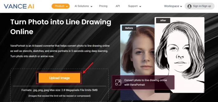 the homepage of VansPortrait