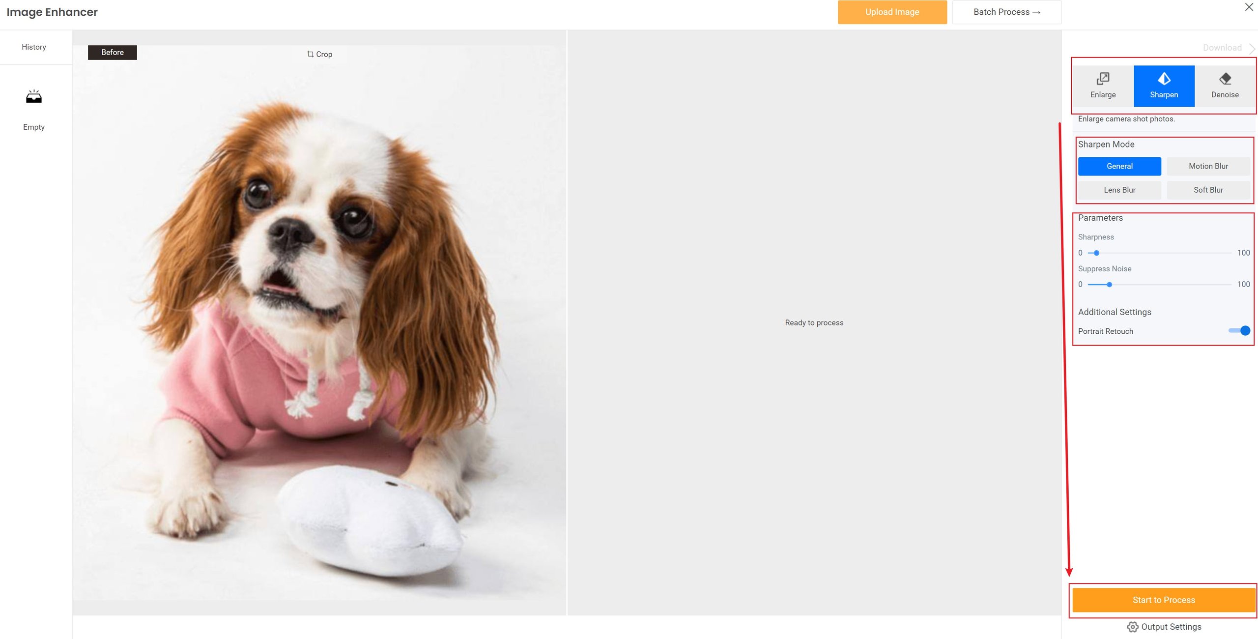 workspace to unblur image
