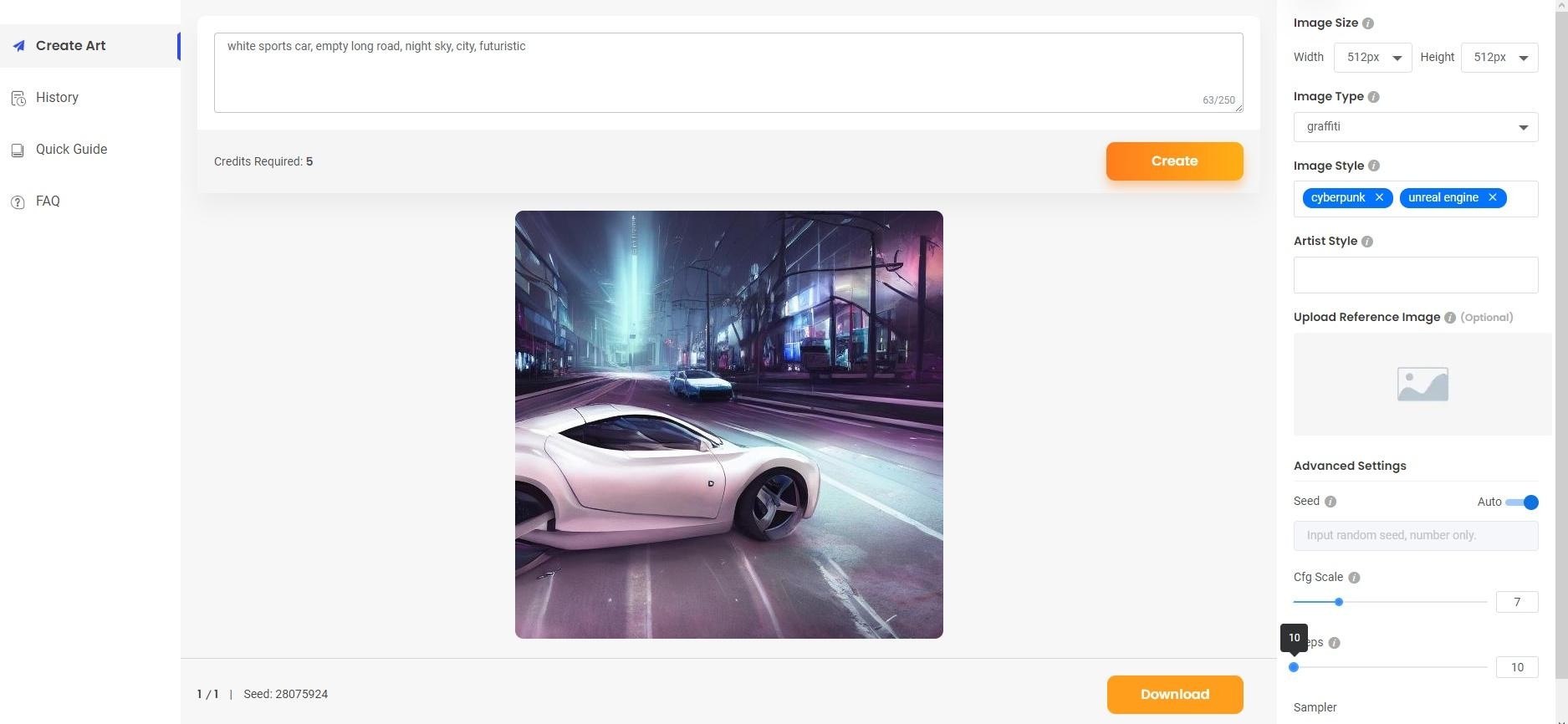 AI generates sports car